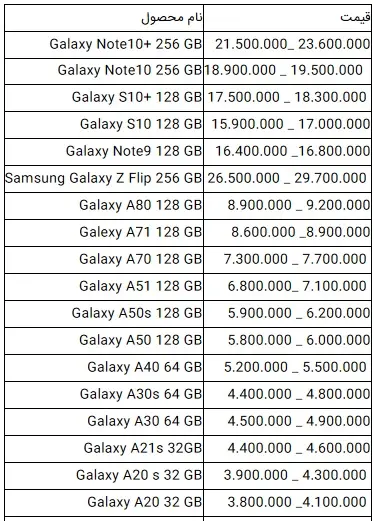 قیمتسامسونگ
