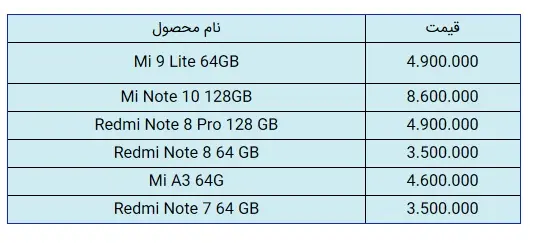 قیمت-شیائومی