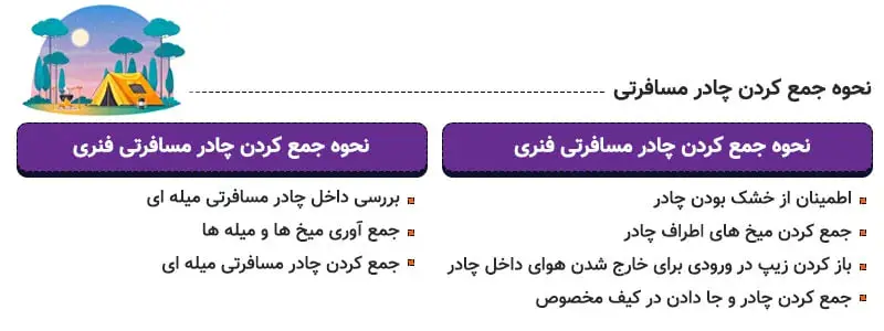 آموزش جمع کردن چادر مسافرتی | با این ترفند 3 سوته چادر جمع کنید 2