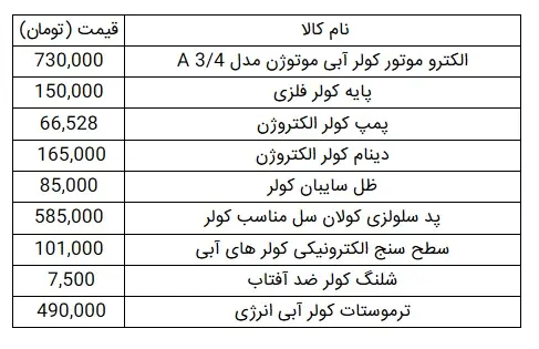 قیمت-لوازم