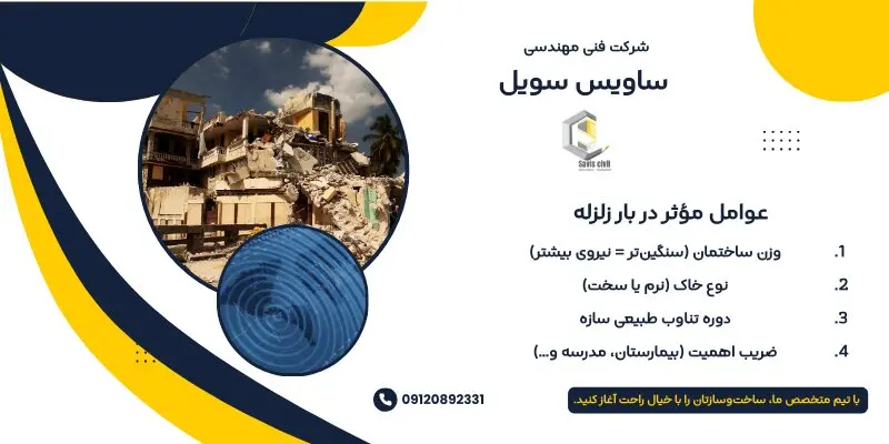 محاسبه بار زلزله سازه؛ راهنمای کامل مهندسان عمران برای ایمنی و بهینه‌سازی ساختمان‌ها