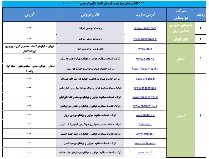 بلیط-اربعین