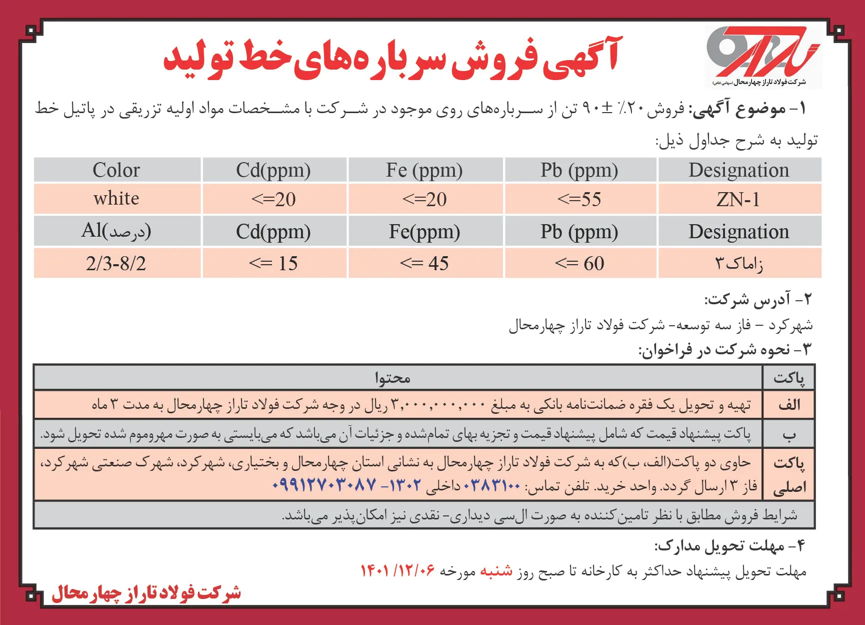 تاراز سرباره‌های خط تولید