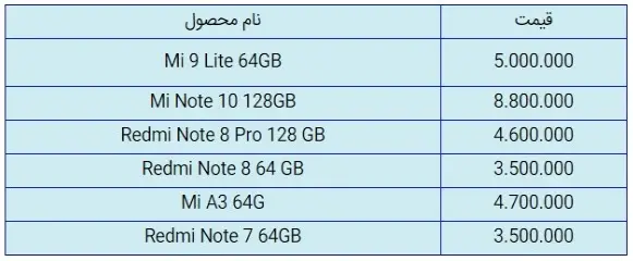 قیمت-شیائومی