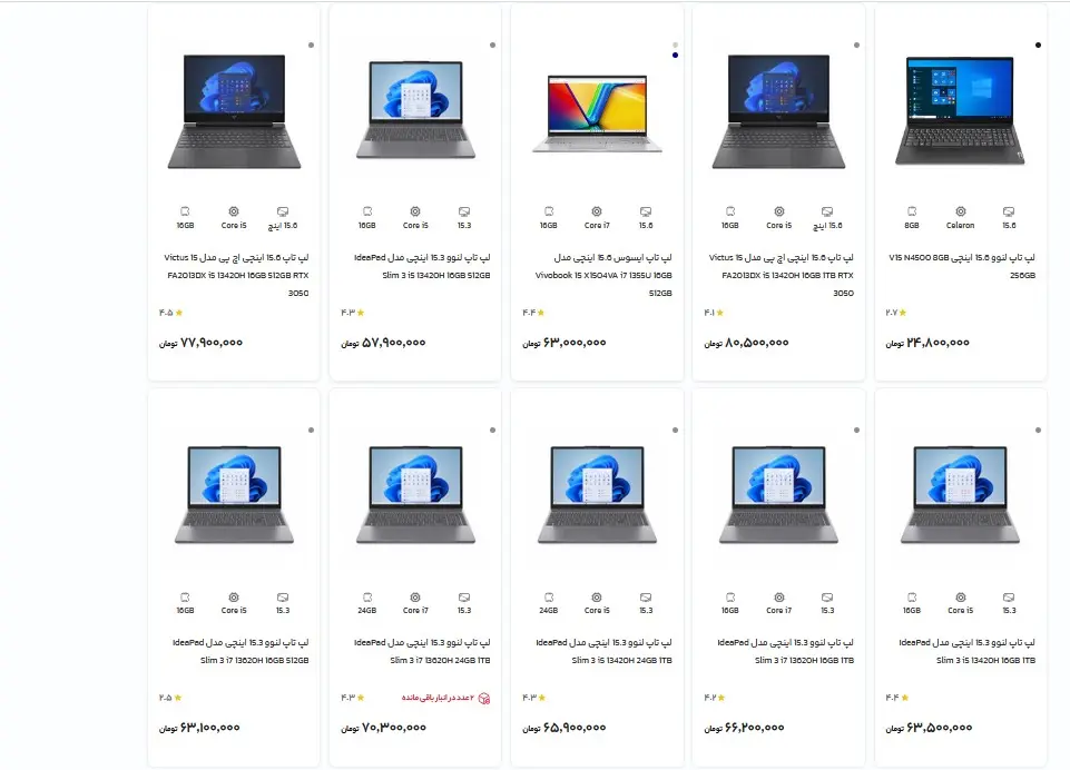 قیمت جدید لپتاپهای بازار؛ دانشجویان و دانشآموزان در شوک + جدول 3
