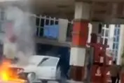 فیلم پربازدید از به آتش کشیدن پمپ بنزین در مشهد