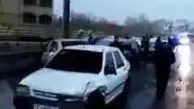 تصادف زنجیره ای ۲۰ خودرو در اتوبان حکیم + فیلم