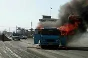 مینی‌بوس حامل دختران دانش آموز در آتش سوخت + جزییات حادثه