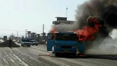 مینی‌بوس حامل دختران دانش آموز در آتش سوخت + جزییات حادثه