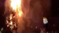 وقوع آتش‌ سوزی در صحن مسجد الاقصی + فیلم