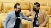 خوش و بش علی کریمی و حاج صفی در انتخابات