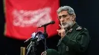 سردار قاآنی بدون لباس نظامی در مراسم تشییع سفیر ایران + عکس