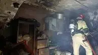 آتش سوزی  خانه ای ۵ طبقه در محله افسریه تهران