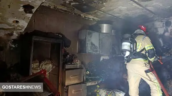 آتش سوزی  خانه ای ۵ طبقه در محله افسریه تهران
