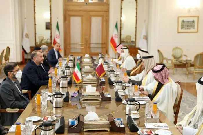 دیدار وزیران خارجه قطر و ایران در تهران + عکس