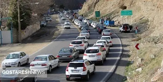 ترافیک سنگین در جاده کرج-چالوس 