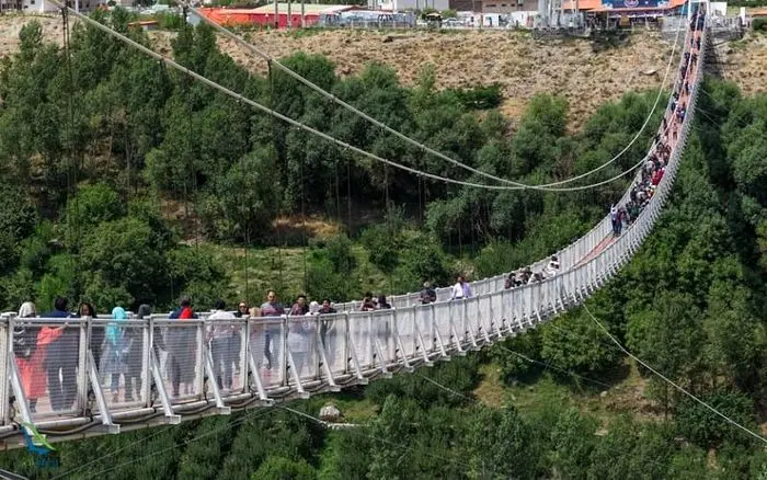 طولانی‌ترین پل معلق خاورمیانه در ایران + تصاویر