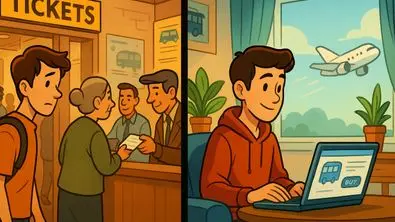 مقایسه خرید اینترنتی بلیط اتوبوس با خرید حضوری