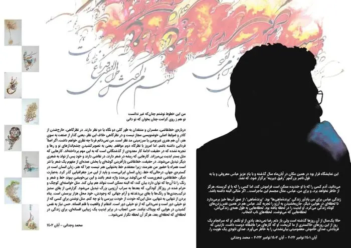 نمایشگاه آثار خط‌نقاشی محمد وجدانی برگزار شد