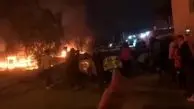 آتش زدن دیوار کنسولگری ایران در کربلا + فیلم