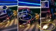سقوط یک فوتبالیست از بالای اتوبوس در جشن صعود! / عکس