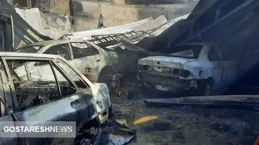 آتش سوزی رازآلود ۲۴ خودرو در تهران