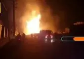 لحظه آتش گرفتن پژو ۲۰۶ در خانی آباد + فیلم