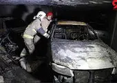 آتش سوزی یک گاراژ بزرگ در بلوار کرمان خودرو + فیلم