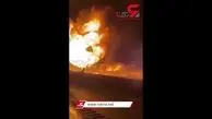 آتش سوزی مهیب تانکر در جاده اراک-تهران + فیلم