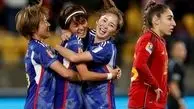 شادمانی بازیکنان تیم ملی فوتبال زنان ژاپن از زدن گل به تیم اسپانیا+ عکس