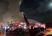 فیلم لحظه آتش سوزی بزرگ در خیابان مشیریه تهران
