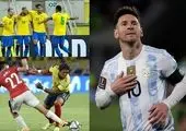 حرکت عجیب بازیکن برزیلی که روی دست مسی و لوکاکو بلند شد!