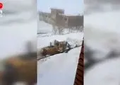 فیلمی از بارش سنگین برف در این روستا