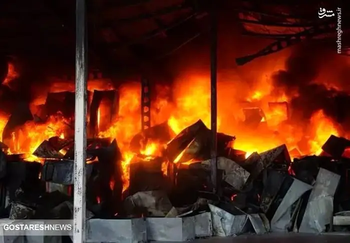 آتش سوزی هولناک در یک کارخانه معروف + تصاویر