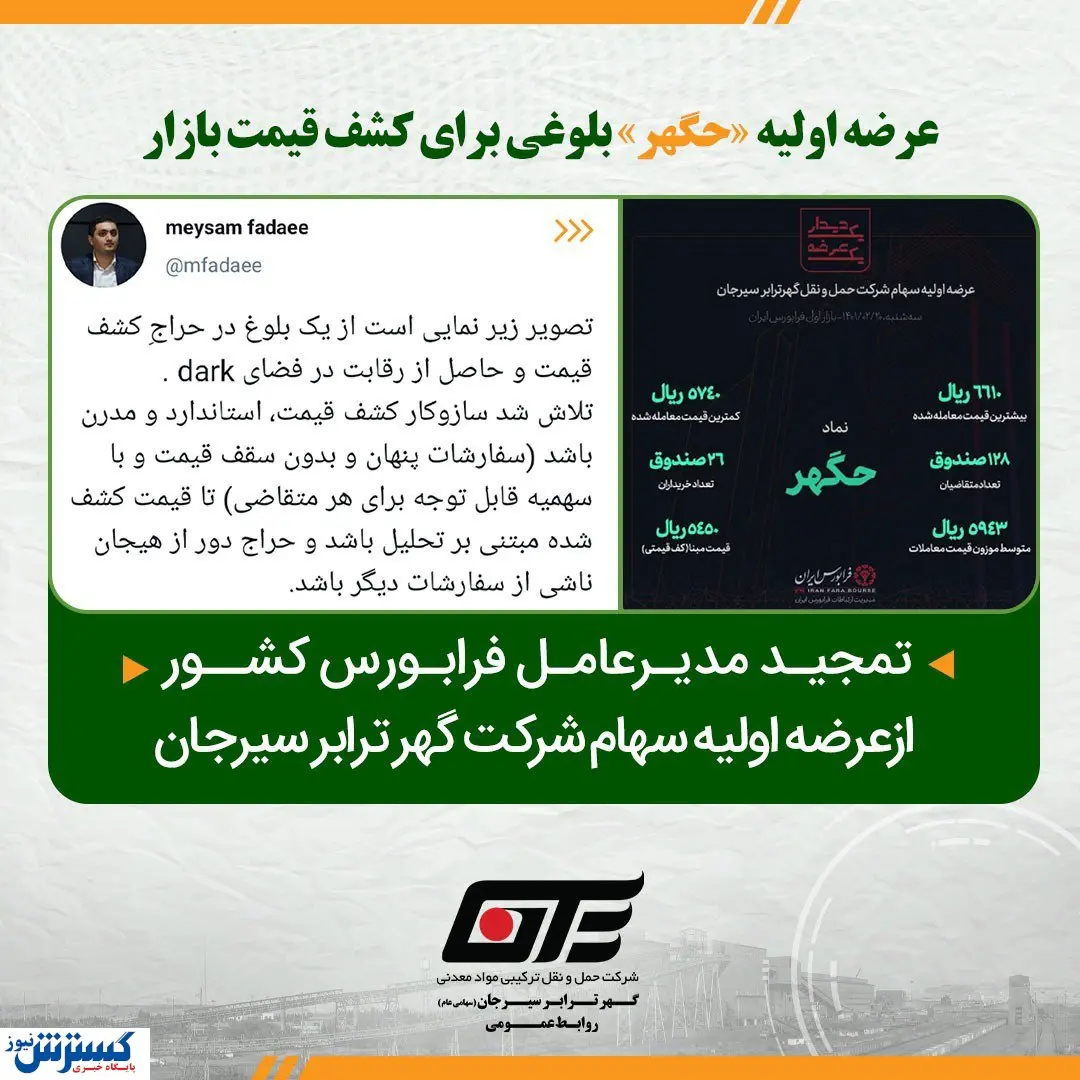 حگهر؛ کشفی در جهت بلوغ بازار