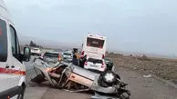 تصادف مرگبار در پی واژگونی پژو ۴۰۵ + عکس 