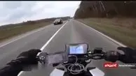 نهایت سرعت در موتورسواری را ببینید! + فیلم