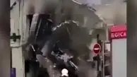 لحظه وحشتناک ریزش ساختمان در اعتراضات فرانسه + فیلم