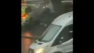 لحظه حمله این فرد با چاقو به پلیس + فیلم