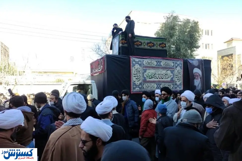 پیکر آیت‌الله صافی‌گلپایگانی (ره) تشییع شد + عکس