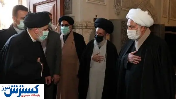 حضور رئیسی در مراسم ترحیم آیتالله گلپایگانی + عکس