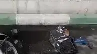 برخورد خودرو با تیر برق در خیابان خلیج‌فارس تهران + فیلم