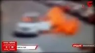 آتش زدن دختر جوان در خودرو + فیلم