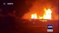 آتش سوزی دو کارخانه در سرزمین‌های اشغالی + فیلم