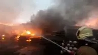 آتش سوزی وحشتناک گاراژی در جنوب تهران + فیلم