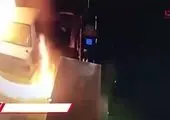 آتش سوزی وحشتناک خودرو در پمپ بنزین + فیلم