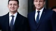 تقلید کردن رئیس جمهور فرانسه از زلنسکی + عکس