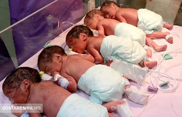مادر جوان پنج قلو به دنیا آورد/ آخرین وضعیت نوزادن