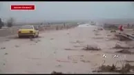 جاری شدن سیلاب در شهرستان میامی + فیلم