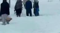 برخورد عجیب طالبان با یک زوج در حال برف بازی + فیلم